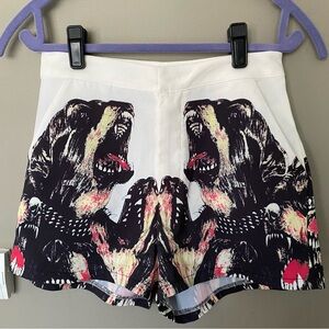 REHAB Graphic Print Rottweiler Dog Tailored High Waist Shorts Size Small